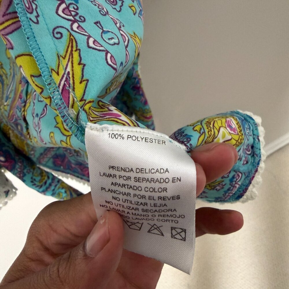 2/$30 Almatrichi Paisley Ruffle Top 38 - Picture 4 of 4